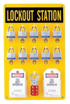 Brady® Ten Lock Stations, w/Padlocks/Tags/Lockouts, 65680