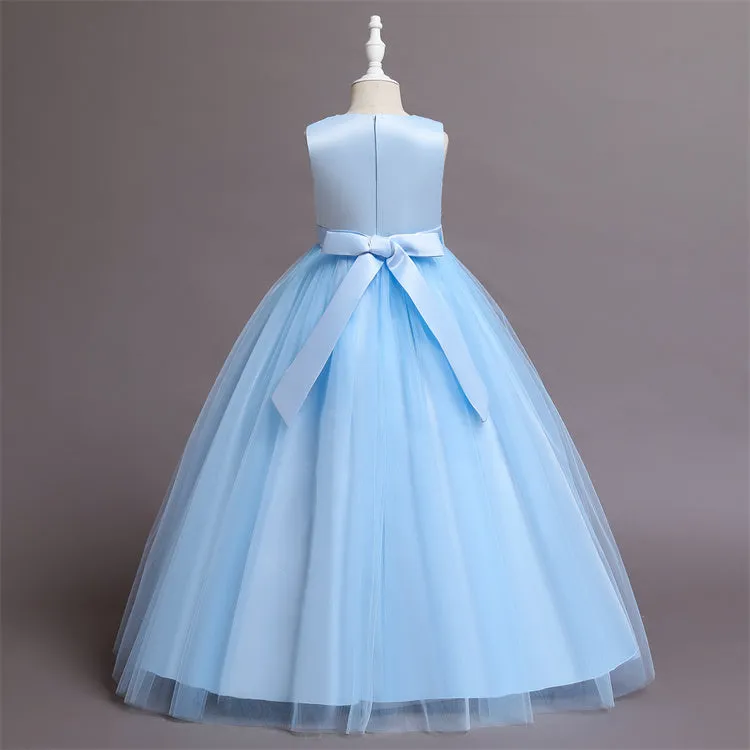 C259 Outong Yoliyolei Hot Sale Bow Flower Performance Puffy Princess Girls Dresses For Kids Party Wear