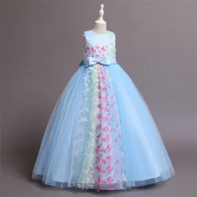 C259 Outong Yoliyolei Hot Sale Bow Flower Performance Puffy Princess Girls Dresses For Kids Party Wear