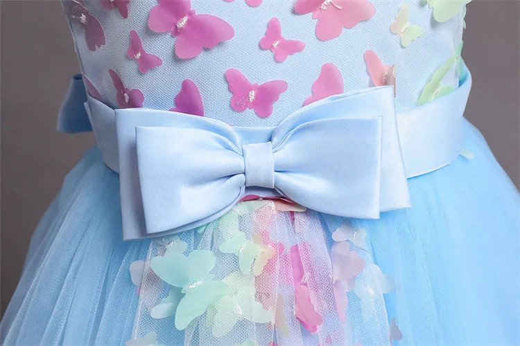 C259 Outong Yoliyolei Hot Sale Bow Flower Performance Puffy Princess Girls Dresses For Kids Party Wear