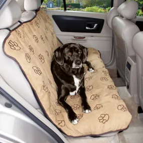 Camel Brown Pawprint Bench Car Seat Cover