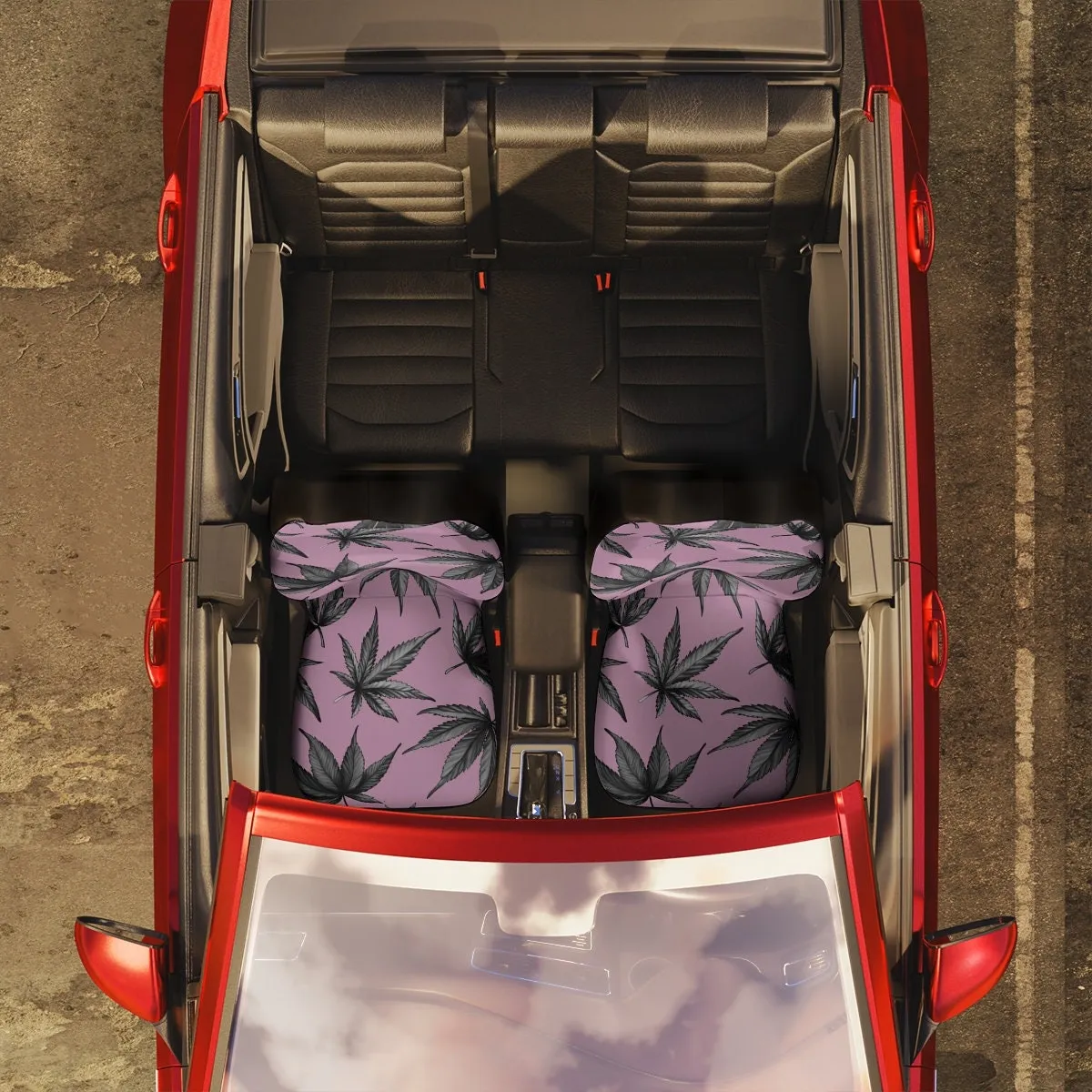 Car Seat Covers, Weed Leaf Car Accessories for Women, Pink Hippie Car Decor, Universal Chair Cover, Stoner Vehicle Seat Cover