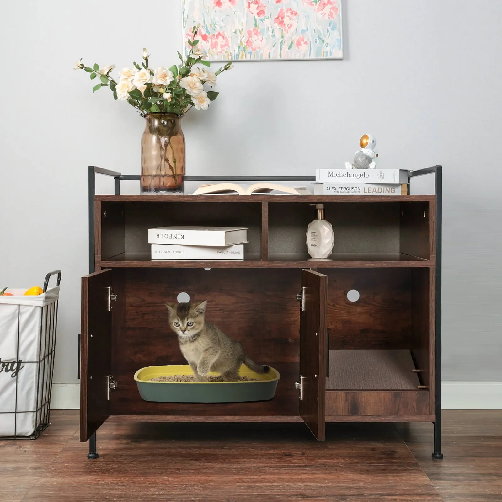 Cat Litter Box Storage Cabinet HW1193