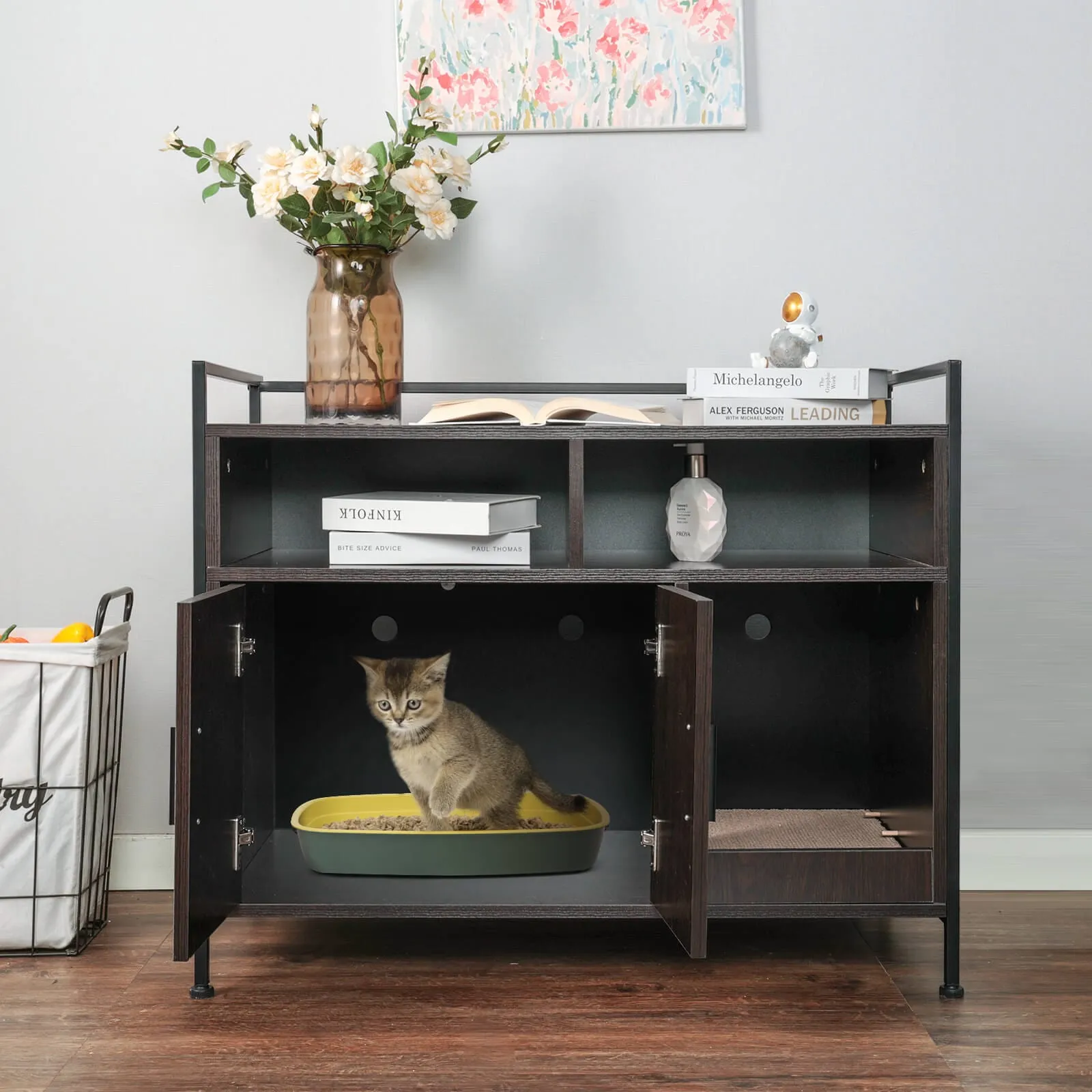 Cat Litter Box Storage Cabinet HW1193