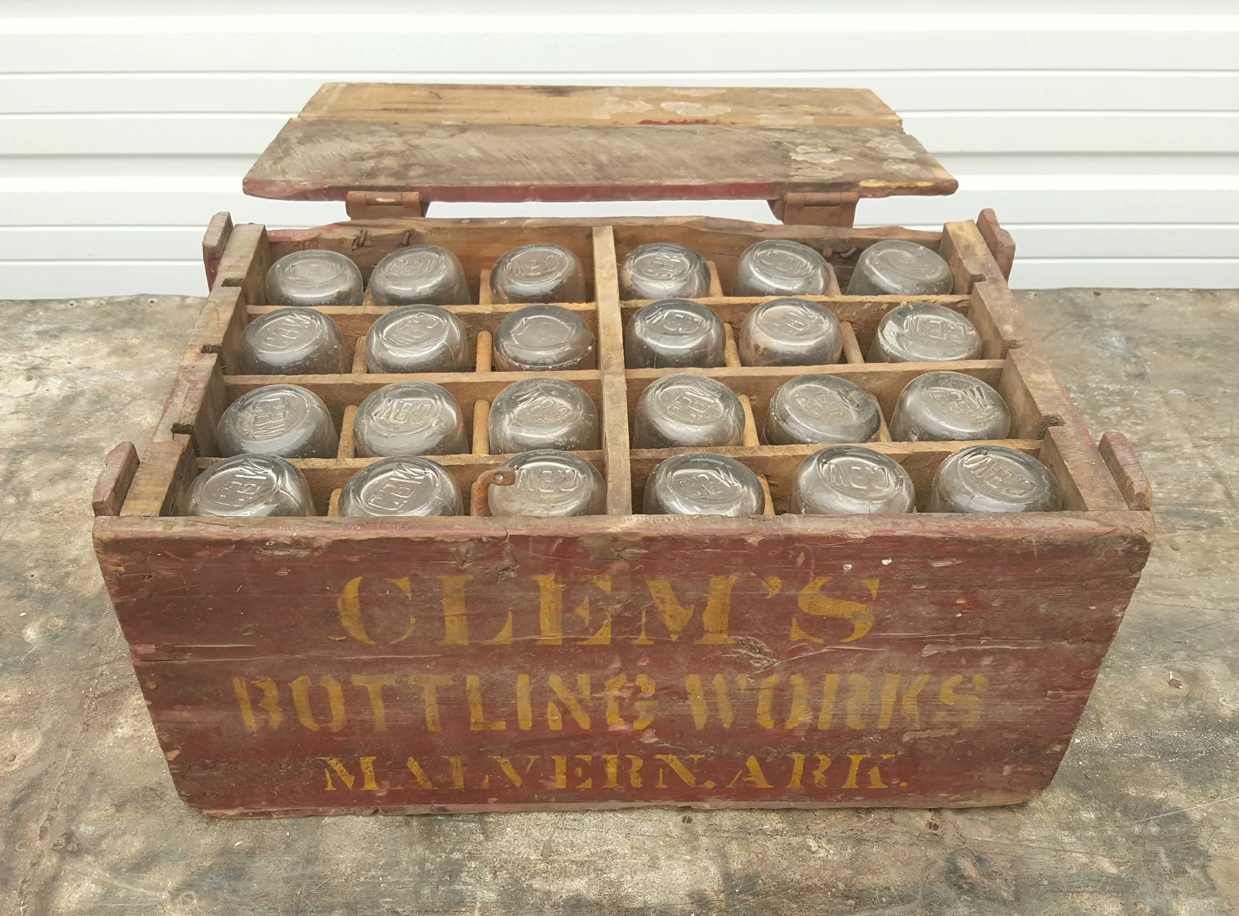 Clem's Bottling Works Crates with Bottles