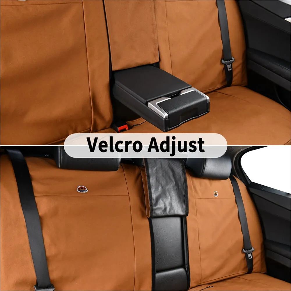 Coverado Canvas Front Rear Car Seat Covers Universal Fit Auto Seat Protectors for Kids & Dogs