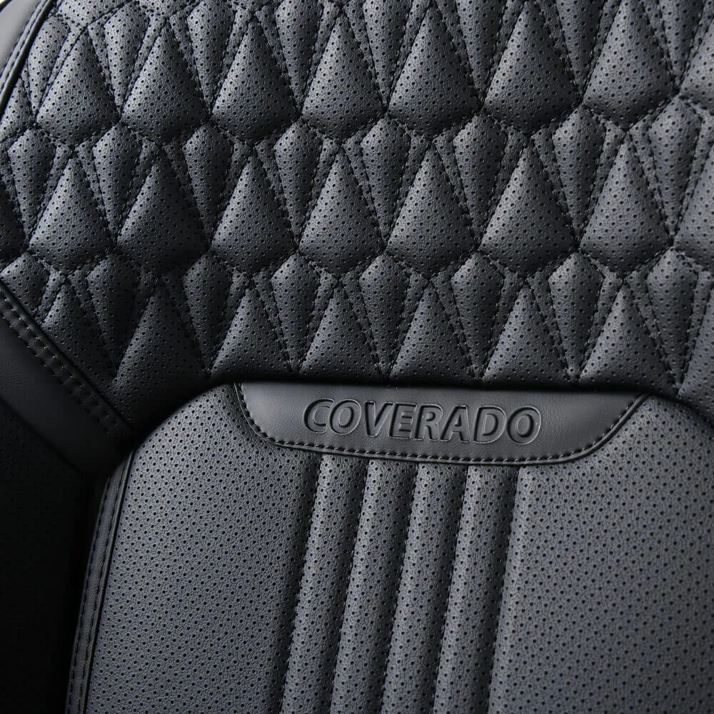 Coverado Front Car Seat Covers Set High Quality Faux Leather Waterproof Universal Fit