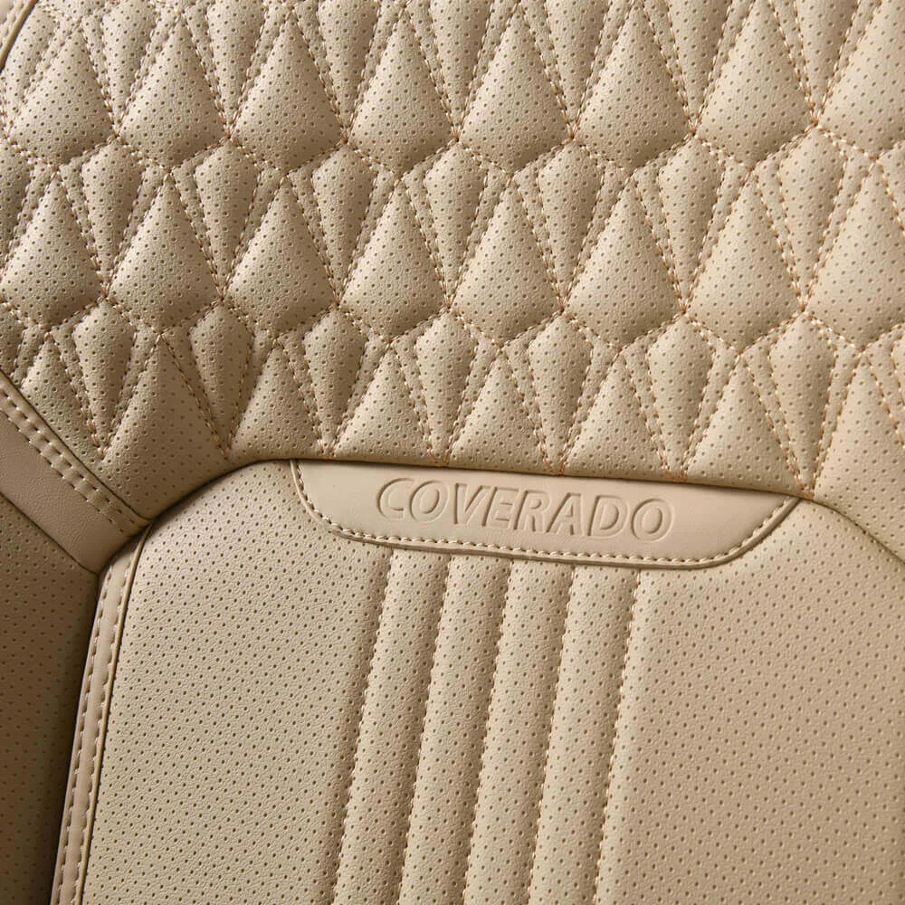 Coverado Front Car Seat Covers Set High Quality Faux Leather Waterproof Universal Fit