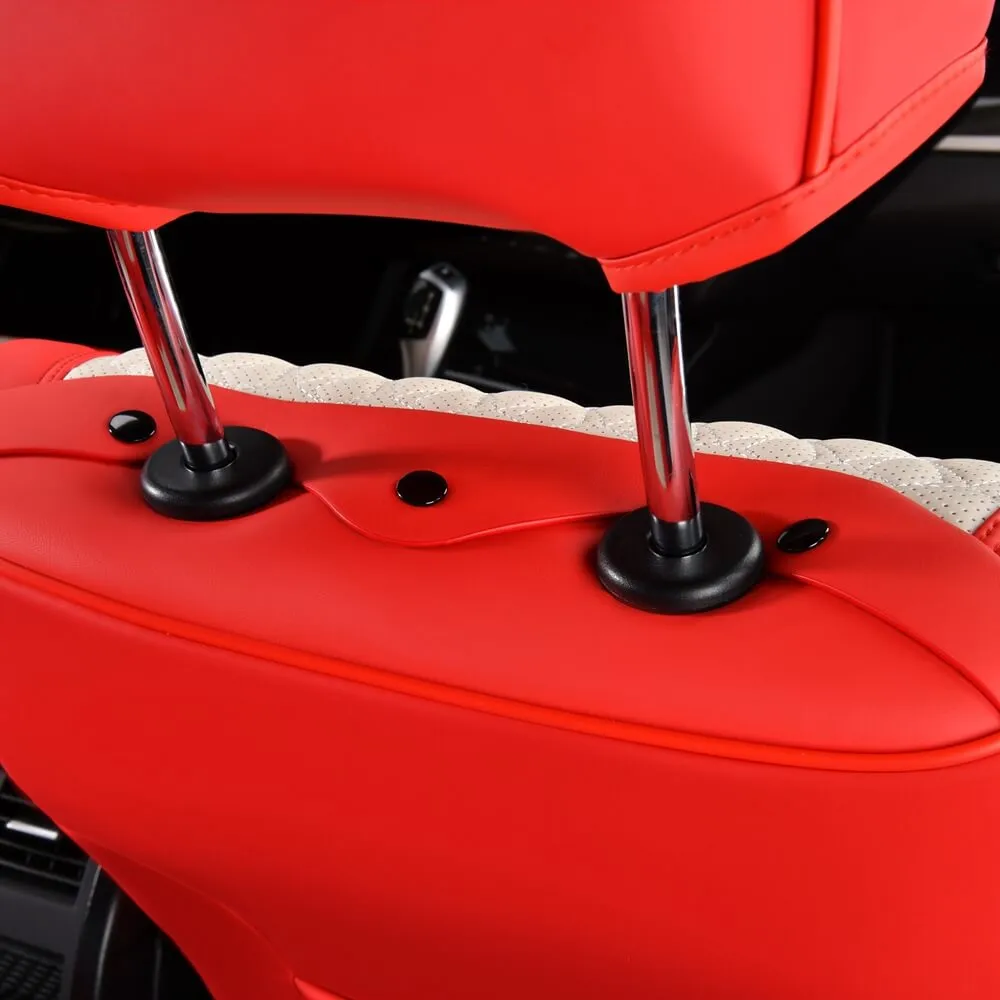 Coverado Front Car Seat Covers Set High Quality Faux Leather Waterproof Universal Fit