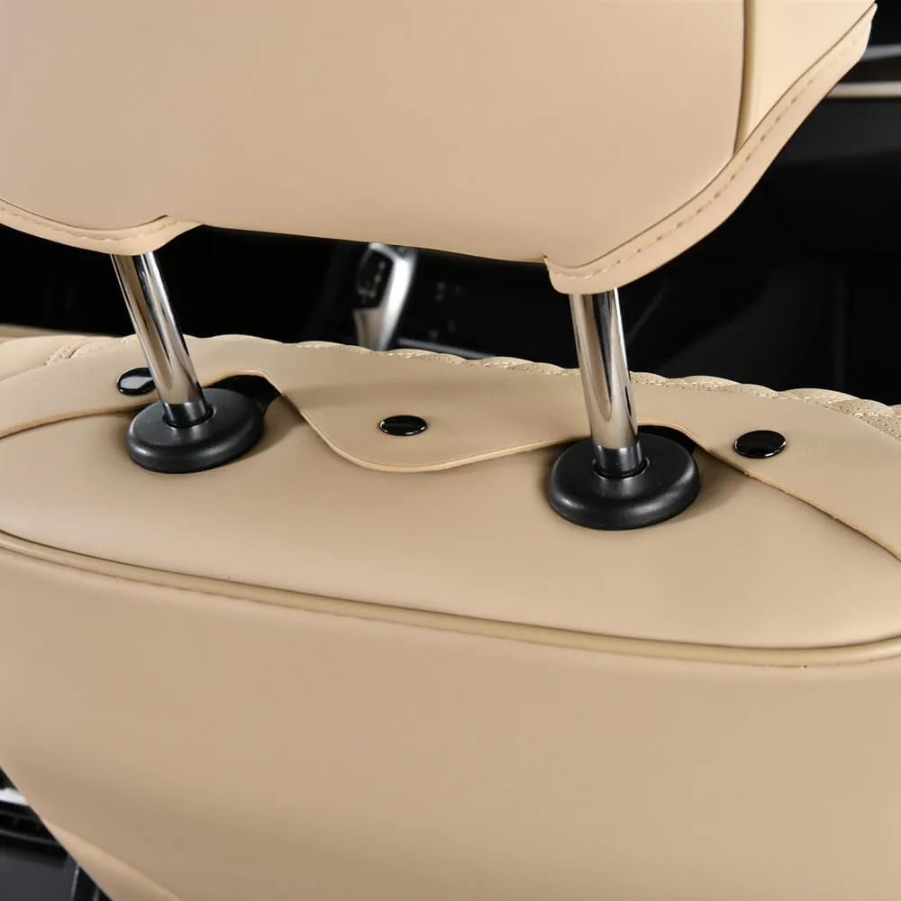 Coverado Front Car Seat Covers Set High Quality Faux Leather Waterproof Universal Fit
