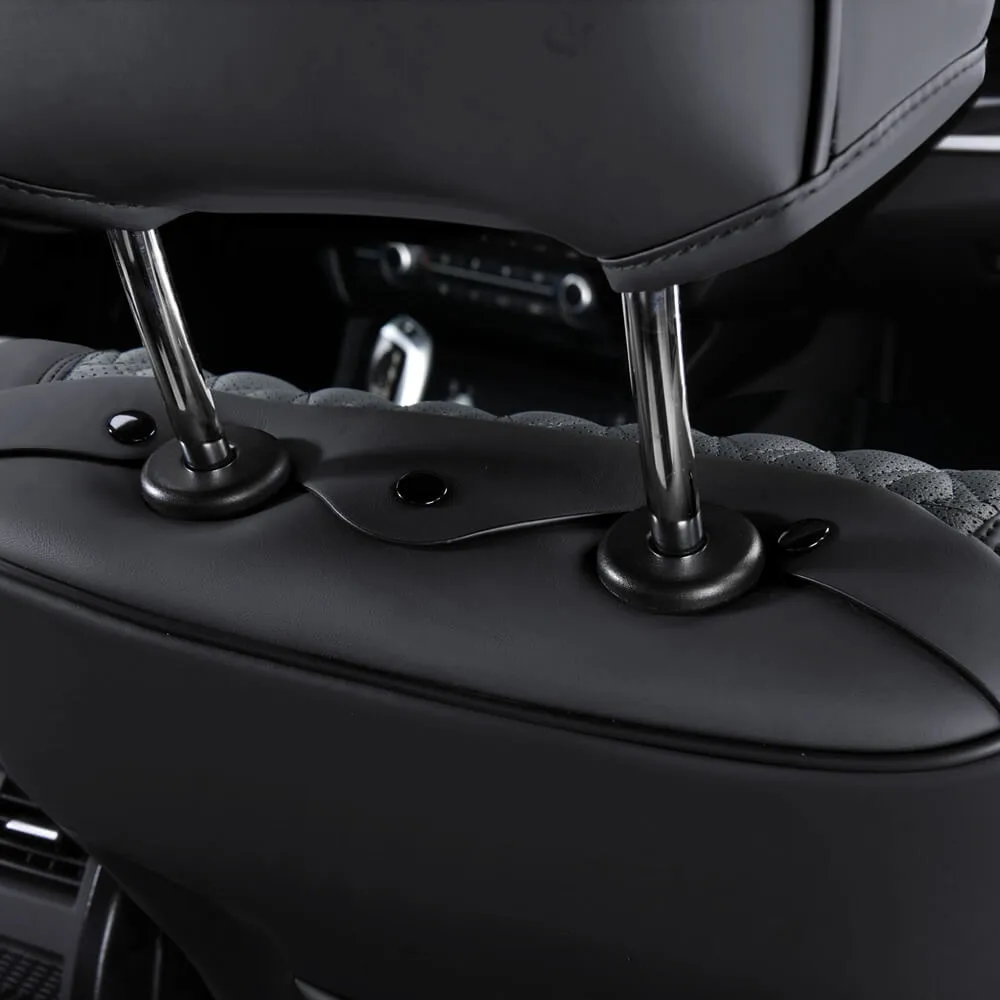 Coverado Front Car Seat Covers Set High Quality Faux Leather Waterproof Universal Fit