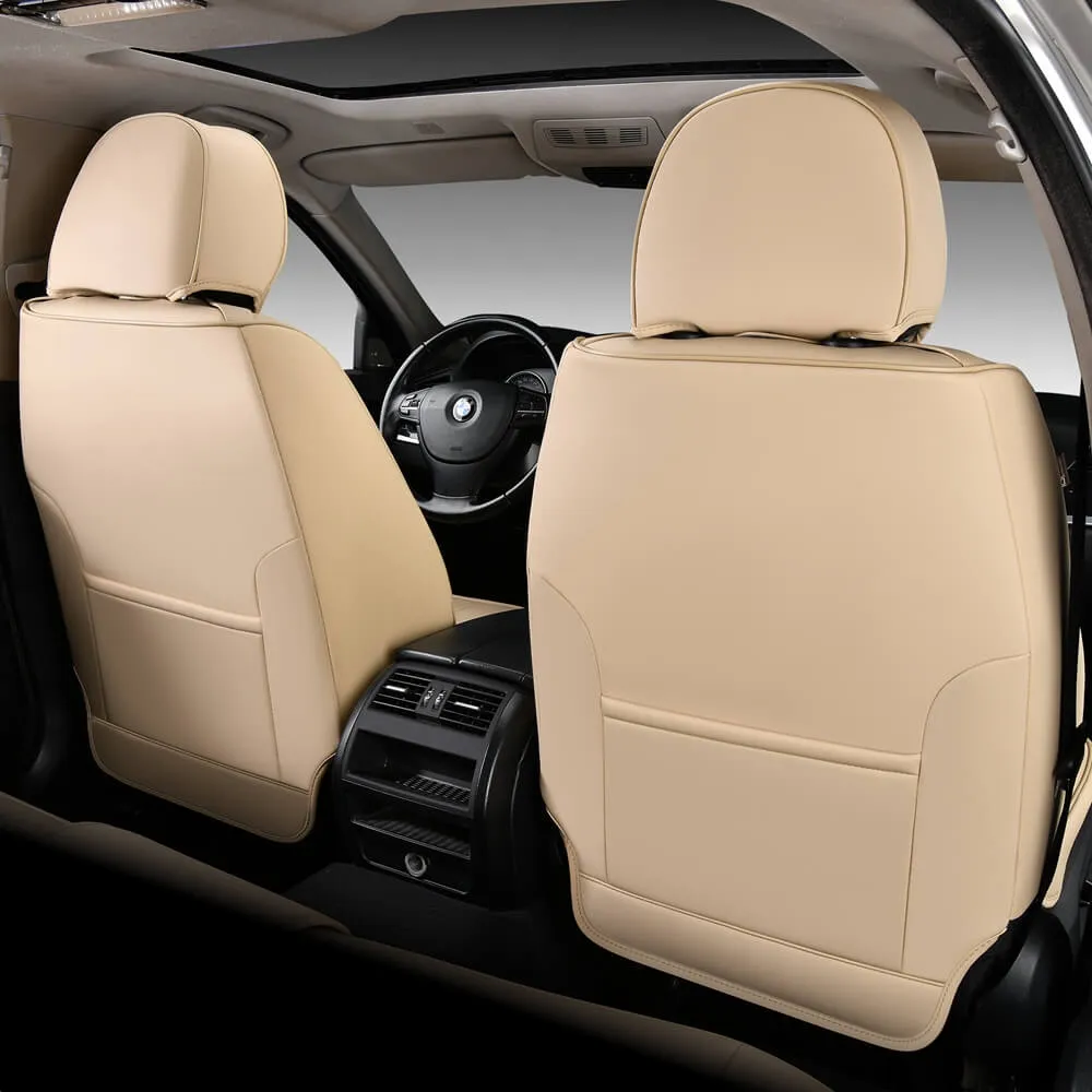 Coverado Front Car Seat Covers Set High Quality Faux Leather Waterproof Universal Fit