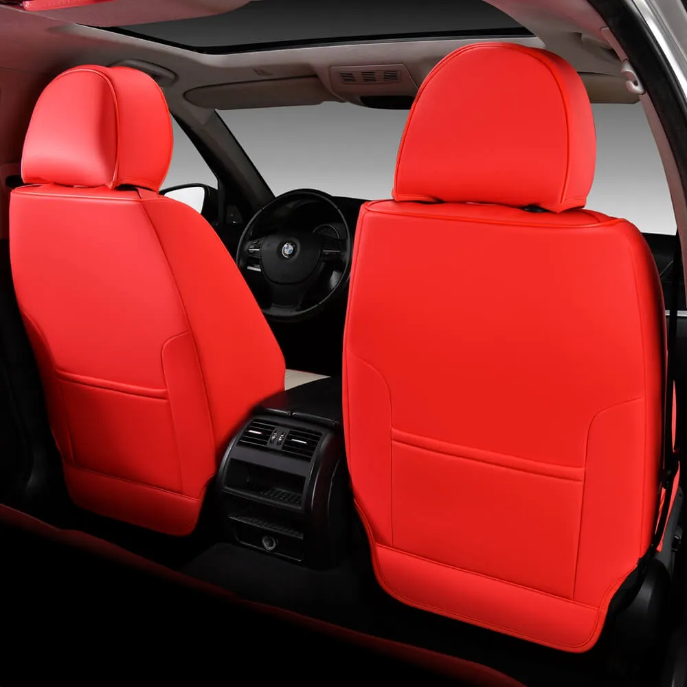 Coverado Front Car Seat Covers Set High Quality Faux Leather Waterproof Universal Fit