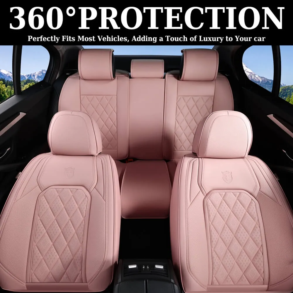 Coverado Front Pair Seat Covers 2 Seats Faux Leather Breathable Waterproof Universal Fit