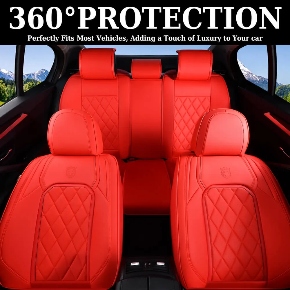 Coverado Front Pair Seat Covers 2 Seats Faux Leather Breathable Waterproof Universal Fit