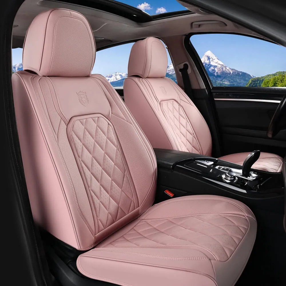 Coverado Front Pair Seat Covers 2 Seats Faux Leather Breathable Waterproof Universal Fit
