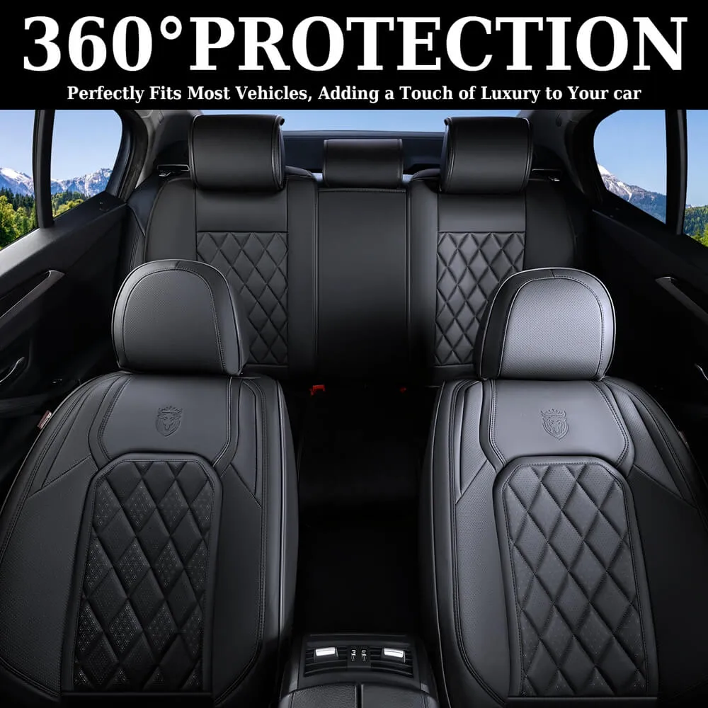 Coverado Front Pair Seat Covers 2 Seats Faux Leather Breathable Waterproof Universal Fit
