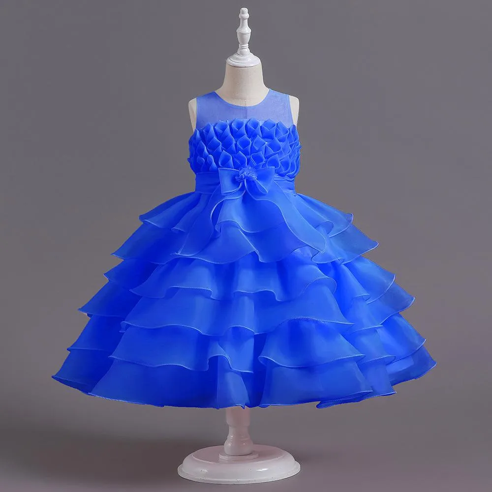 D409 Outong Yoliyolei 2022 Children's Baptism Clothes Dress Baby Full Moon Flower Skirt Cake Wedding Dress Princess Skirt Baby Puffy Dress Birthday Outfits