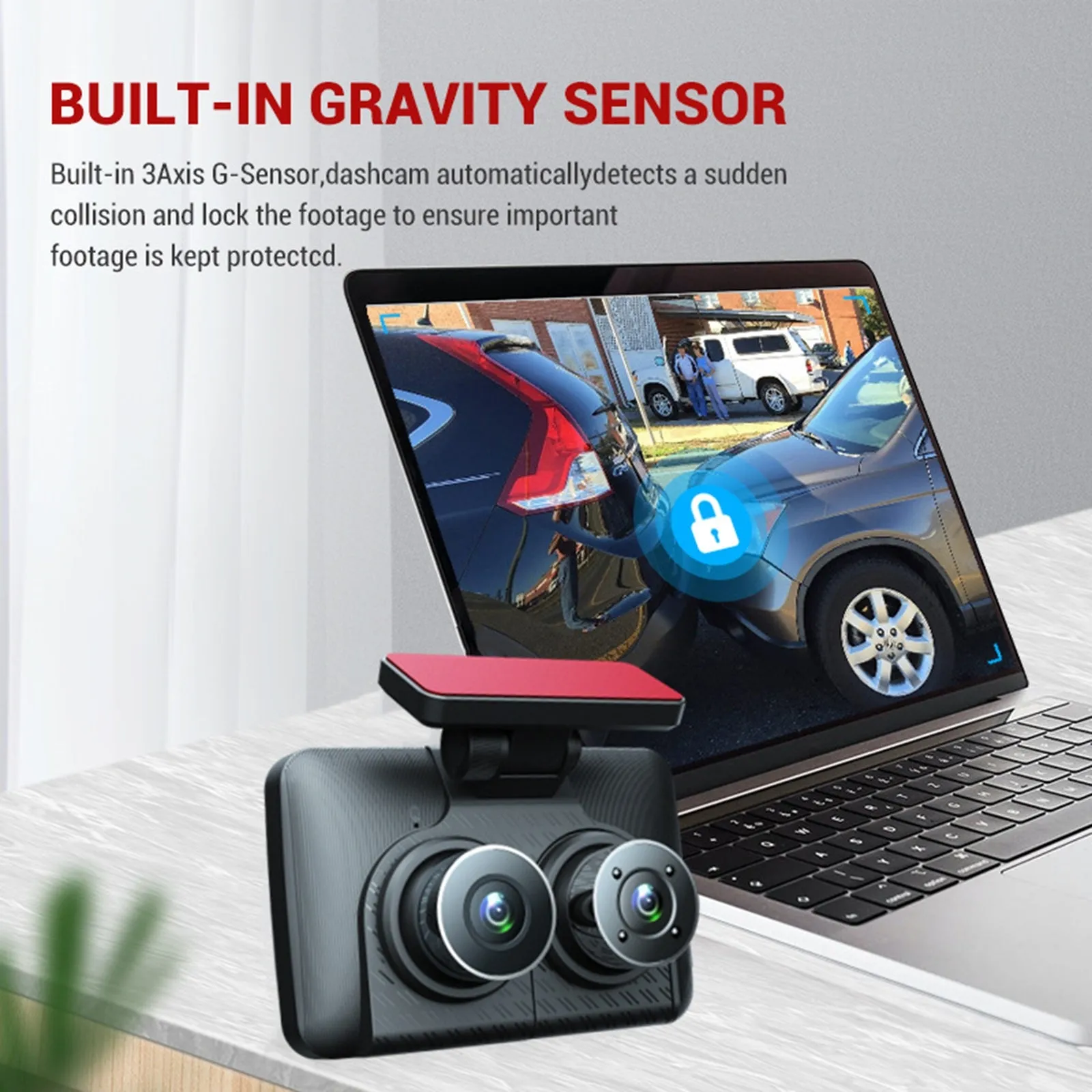 Dash Cam Front Rear Inside 3 Channel 1080P 4.0 Inch Screen Car
