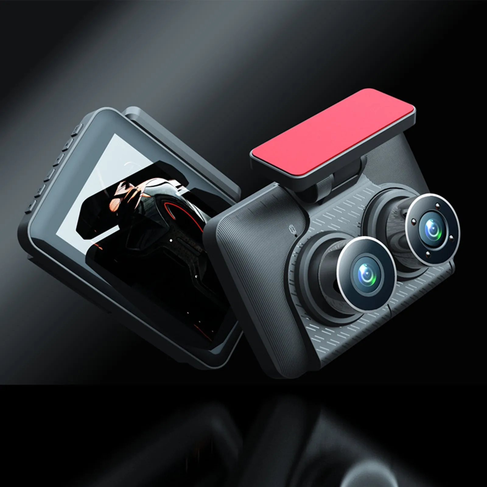 Dash Cam Front Rear Inside 3 Channel 1080P 4.0 Inch Screen Car