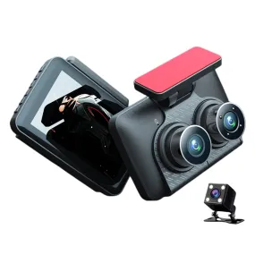 Dash Cam Front Rear Inside 3 Channel 1080P 4.0 Inch Screen Car