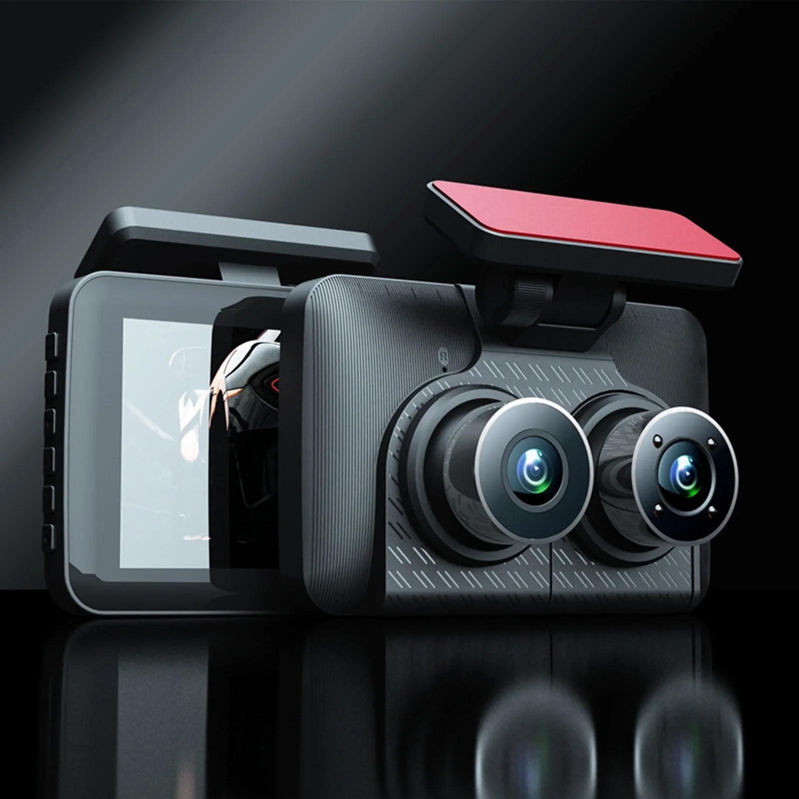 Dash Cam Front Rear Inside 3 Channel 1080P 4.0 Inch Screen Car