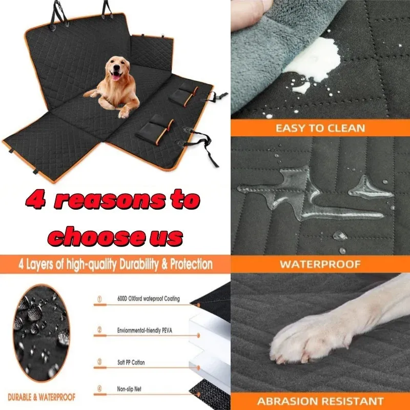 Dog Car Seat Cover for Back Seat Waterproof Pet