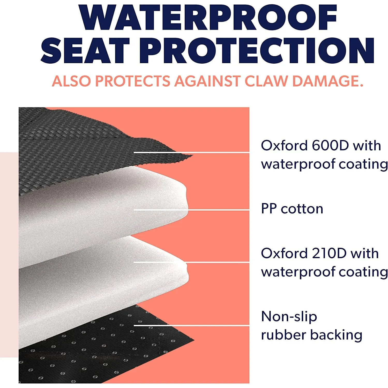 Dog Rear Seat Cover Protector Waterproof Anti-Scratch Anti-Slip Hammock