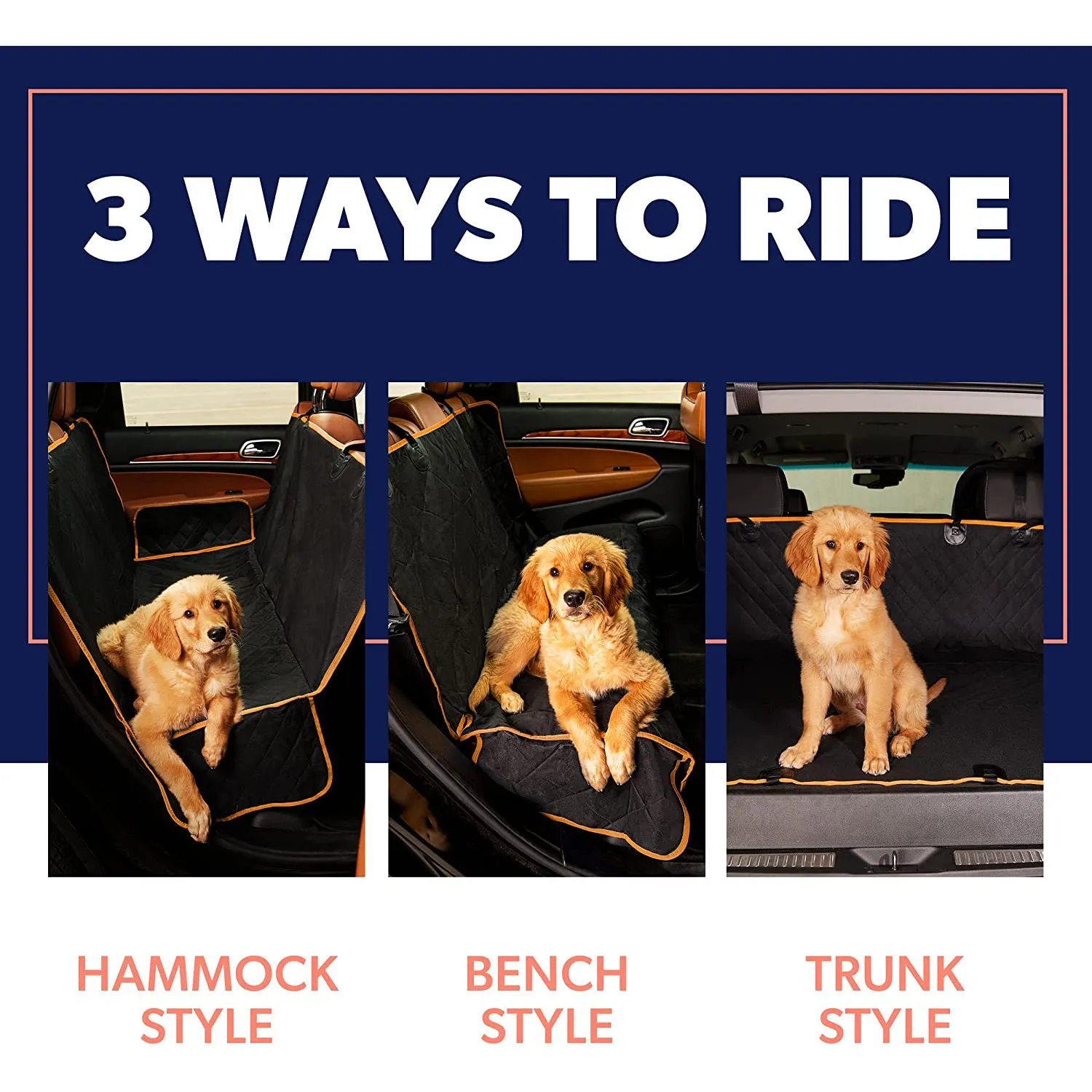 Dog Rear Seat Cover Protector Waterproof Anti-Scratch Anti-Slip Hammock