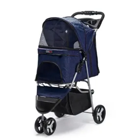 Dogline Blue Casual Stroller   Removable Cup Holder Dog Carrier