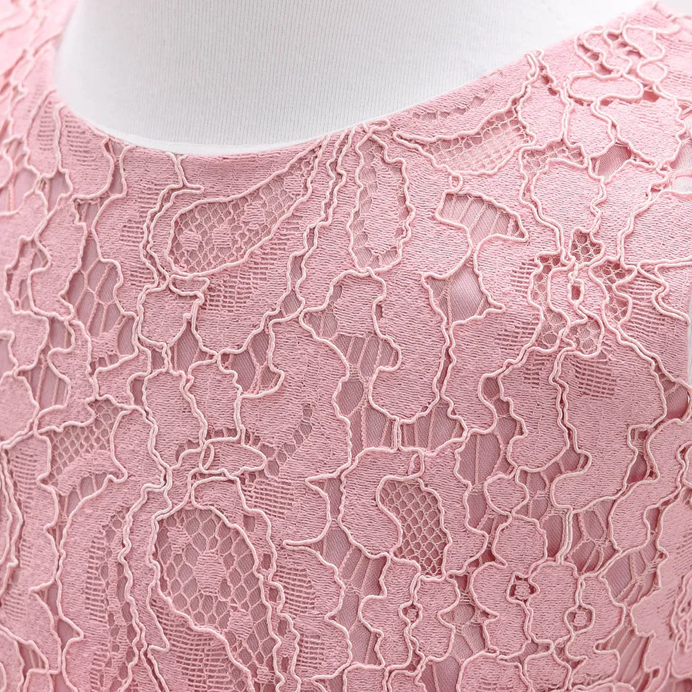 EA005 6 to 24 Month Elegant Soft Printing SleevelesAs Skirt Newborn Girl Baby Lace Princess Party Dress