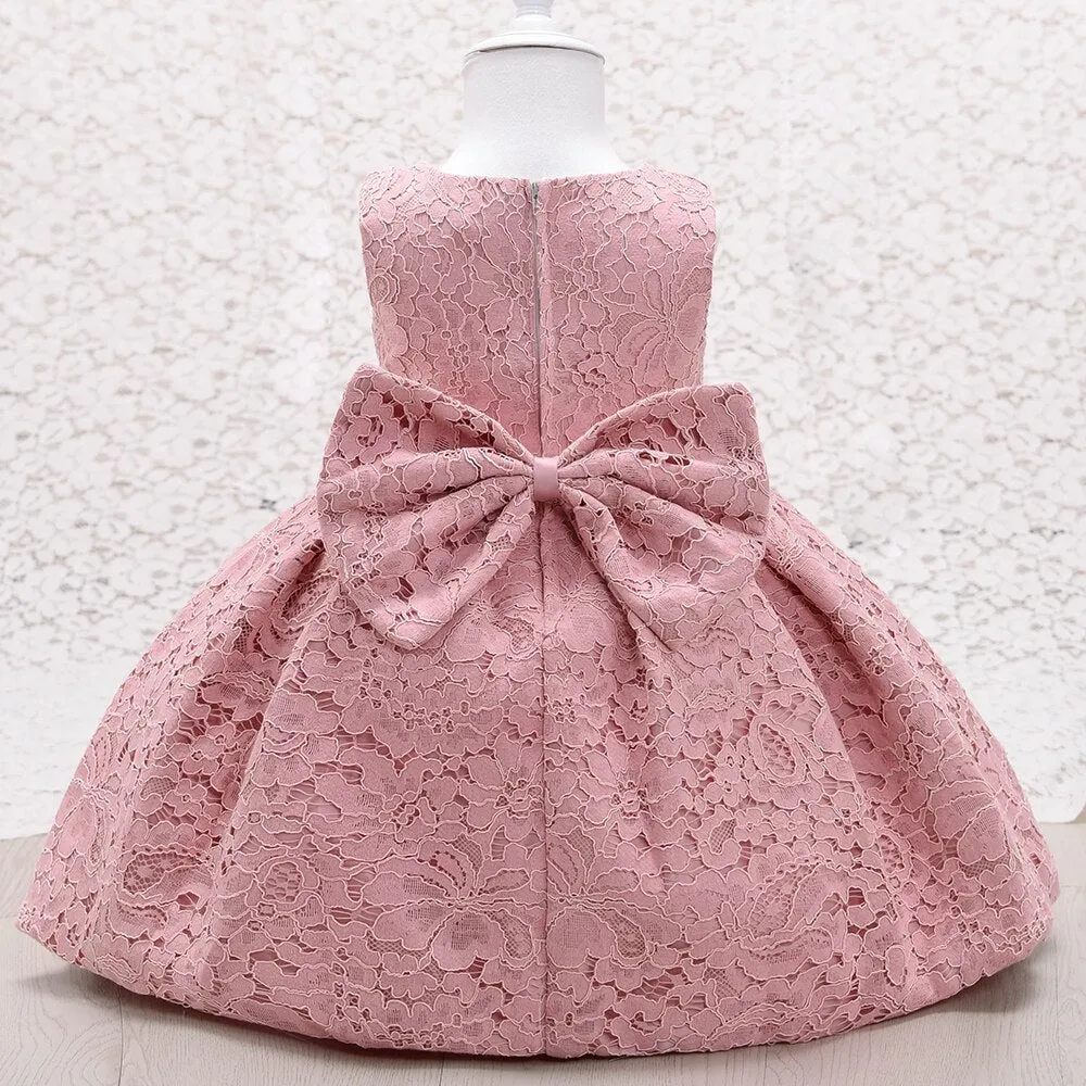 EA005 6 to 24 Month Elegant Soft Printing SleevelesAs Skirt Newborn Girl Baby Lace Princess Party Dress