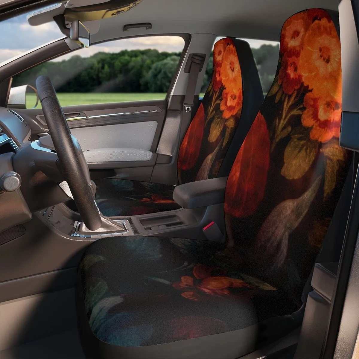 Floral Seat Covers for Cars, Boho Car Seat Cover, Hippie Car Accessories for Women, Bohemian Universal Vehicle Seat Protector, Dark Academia