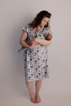Flower Bloom Mommy Labor and Delivery/ Nursing Gown