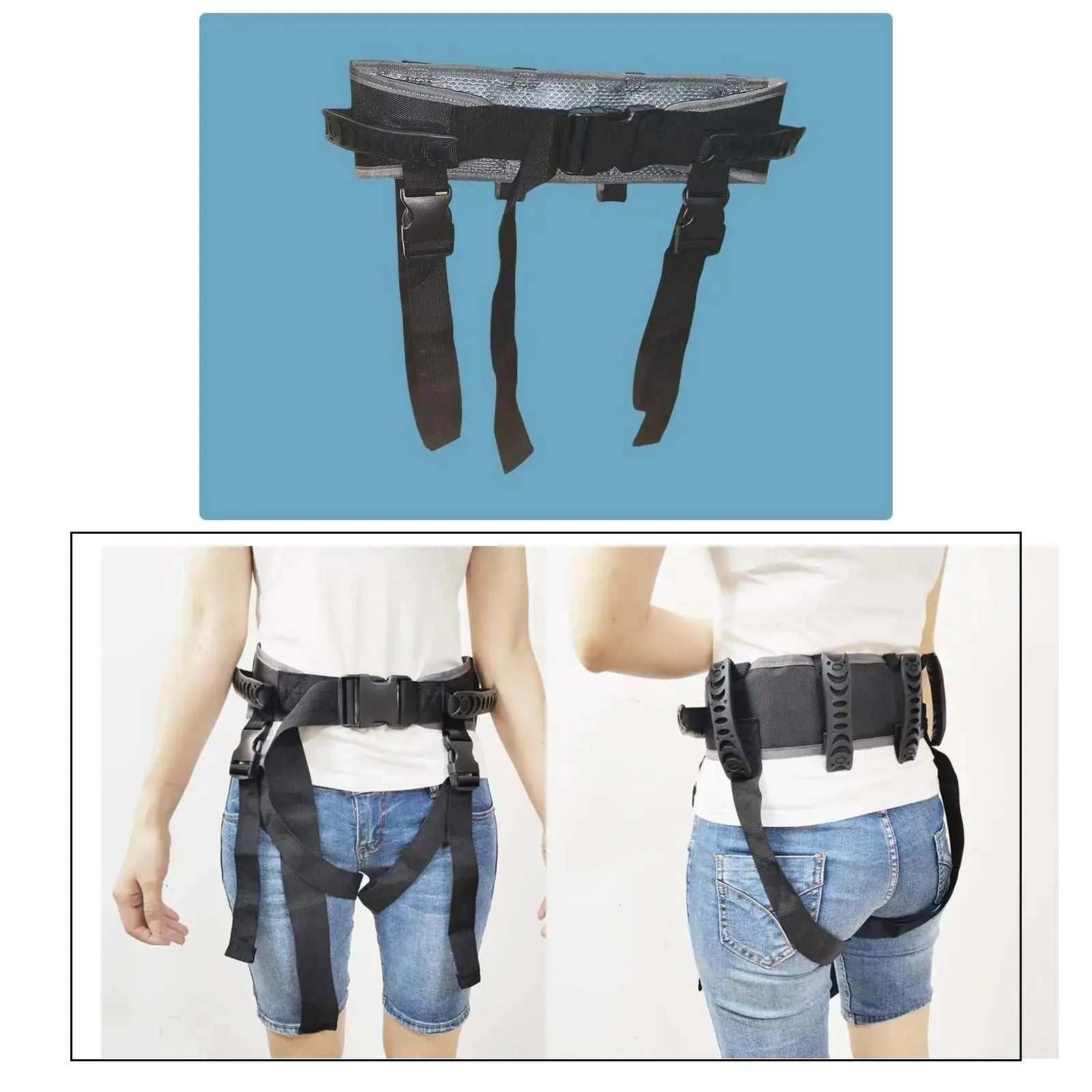 Gait Belt Transfer Belt W/ Handle Auxiliary  Standing Wheelchair Bed Lift Belt for Disabled Walk Gait Aid Move Equipment