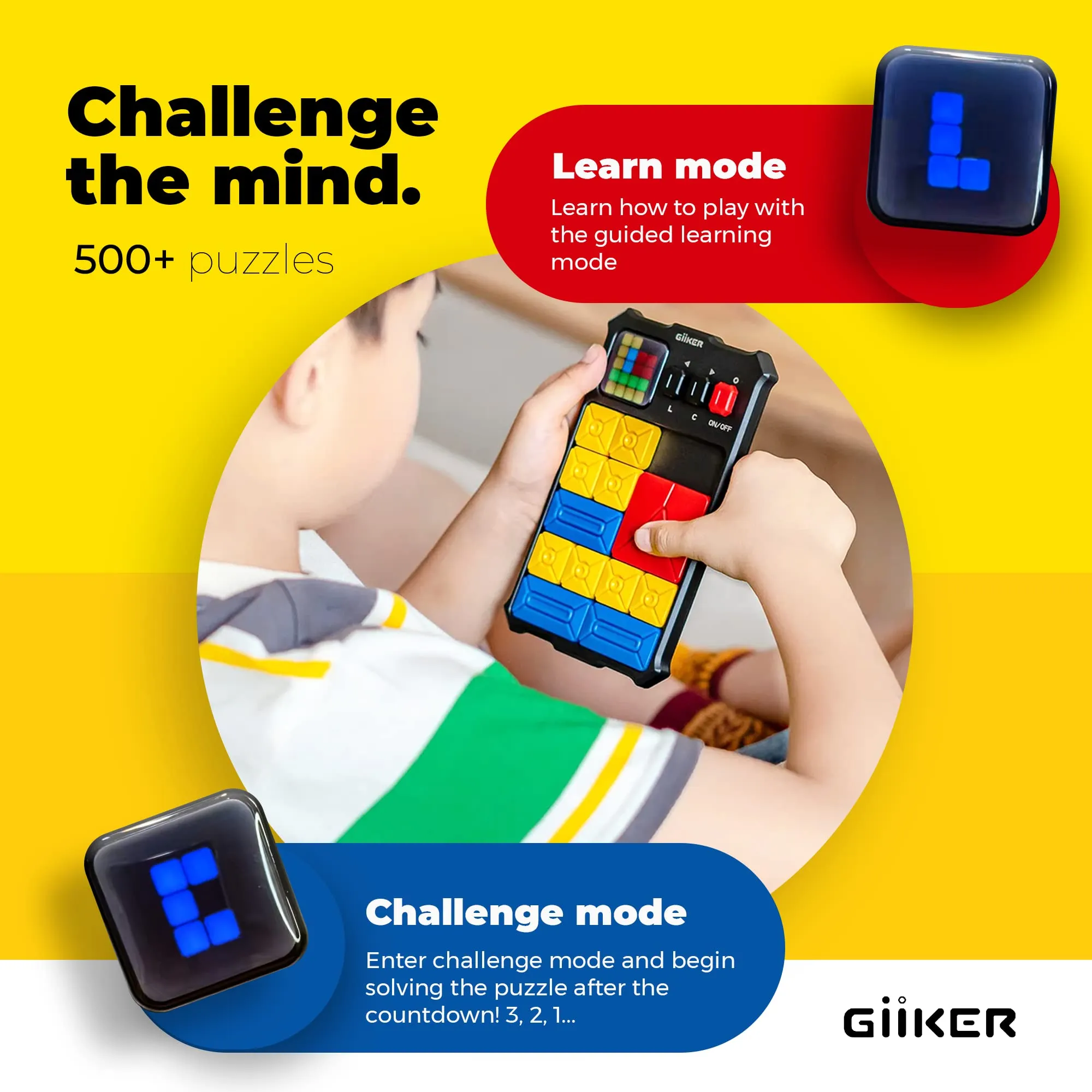 GiiKER Super Slide Brain Games,500 Level IQ Puzzles,Handheld games Educational Toys,Perfect For Relaxing Stress Relief,Leisure Travel Fun Toys, A Gift For Kids At All Ages.