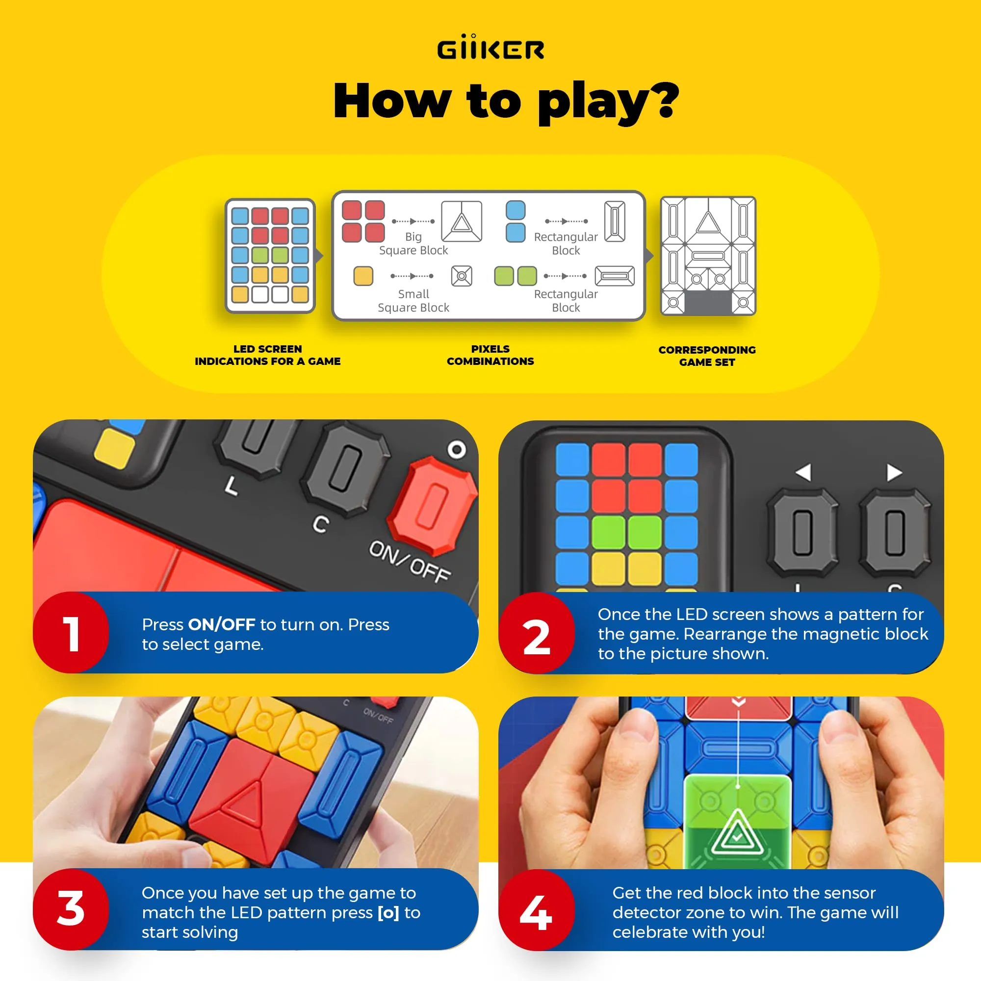 GiiKER Super Slide Brain Games,500 Level IQ Puzzles,Handheld games Educational Toys,Perfect For Relaxing Stress Relief,Leisure Travel Fun Toys, A Gift For Kids At All Ages.
