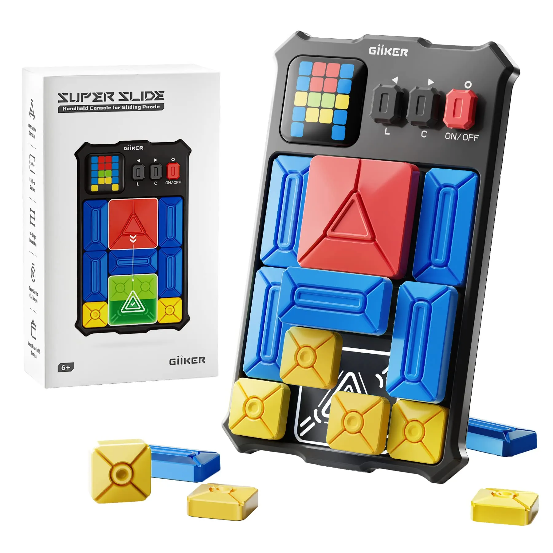 GiiKER Super Slide Brain Games,500 Level IQ Puzzles,Handheld games Educational Toys,Perfect For Relaxing Stress Relief,Leisure Travel Fun Toys, A Gift For Kids At All Ages.