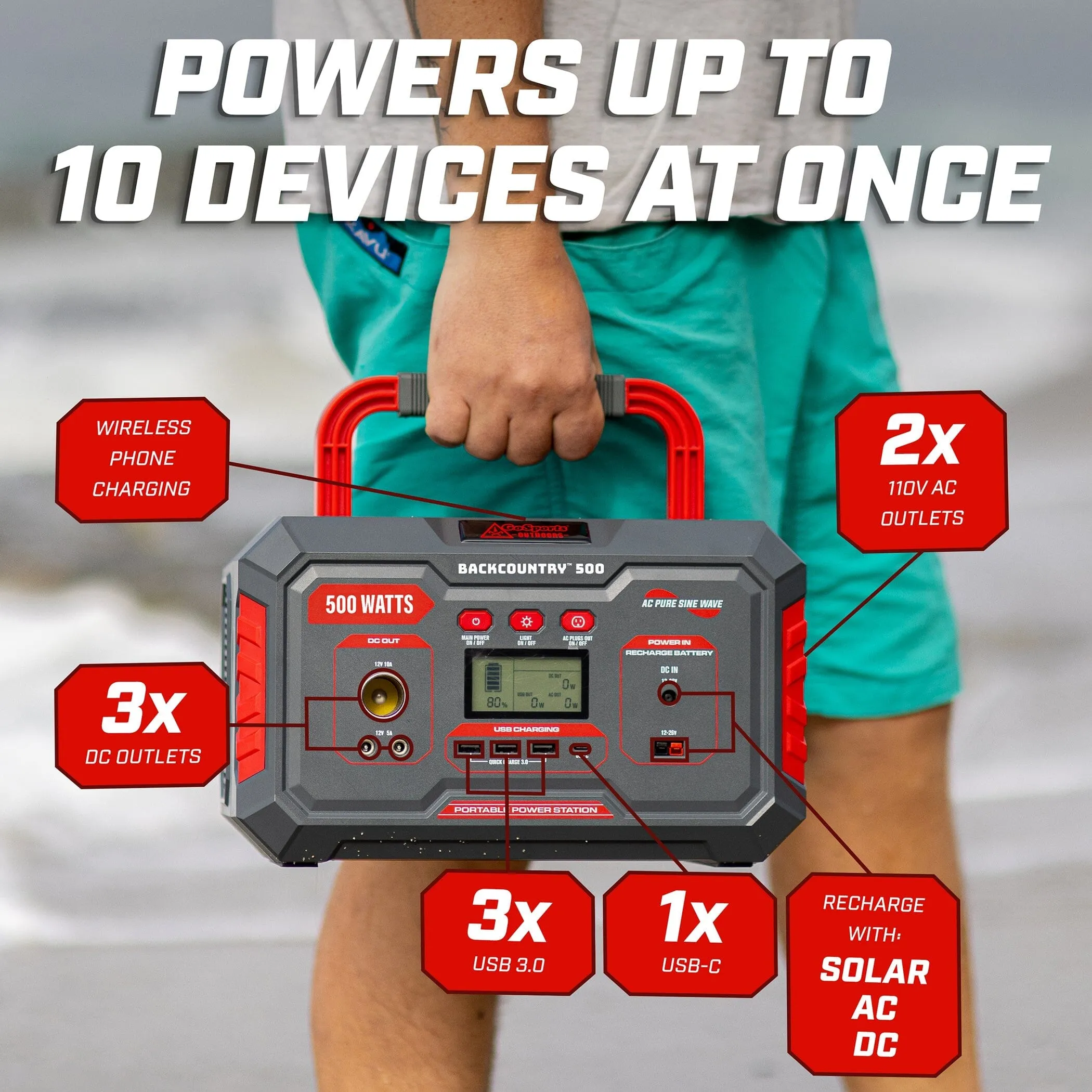 GoSports Outdoors Backcountry 500W
