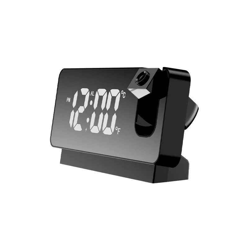 HD LED Projection Alarm Clock Digital Projector Time Display Date Temperature Wall Ceiling Dual Mode