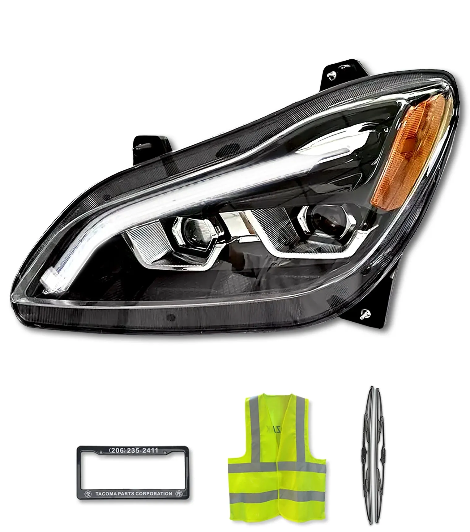 Headlight LED Black Driver 2022 2023  Kenworth T680 Next Gen