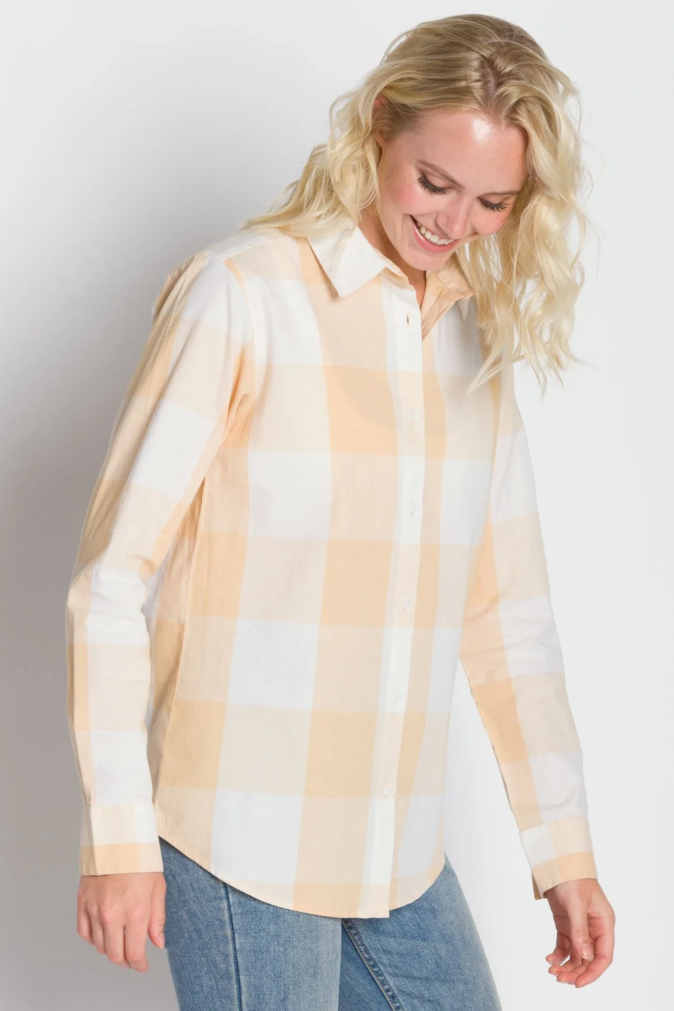 Julie | Women's Long Sleeve Plaid Button Up Shirt