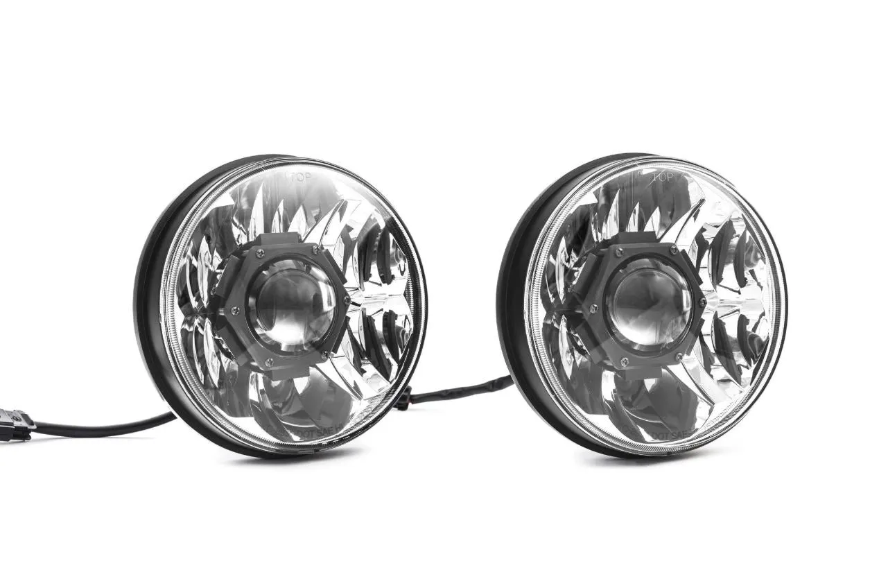 KC Hilites Gravity® LED Pro 7" Headlight DOT Pair Pack System - 2007-2018 Jeep JK