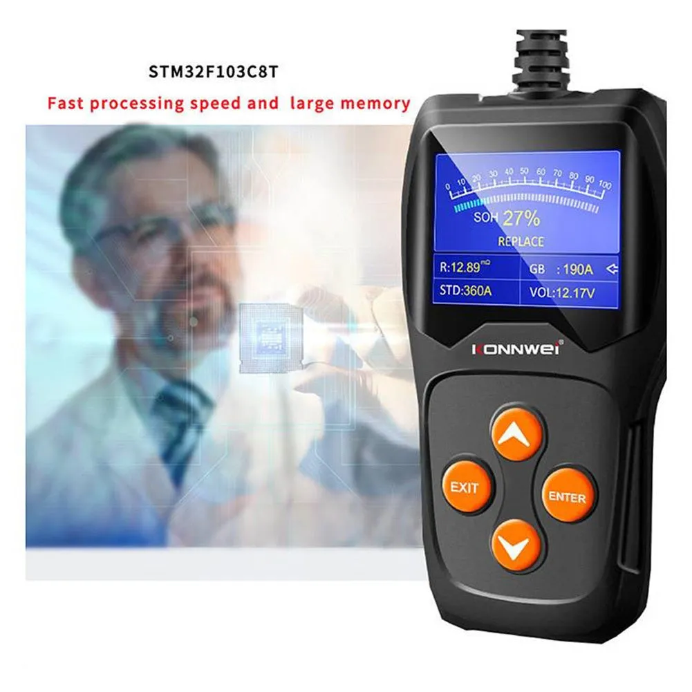 Kw600 Car Battery Tester 12v Battery Voltage Real-time Monitoring