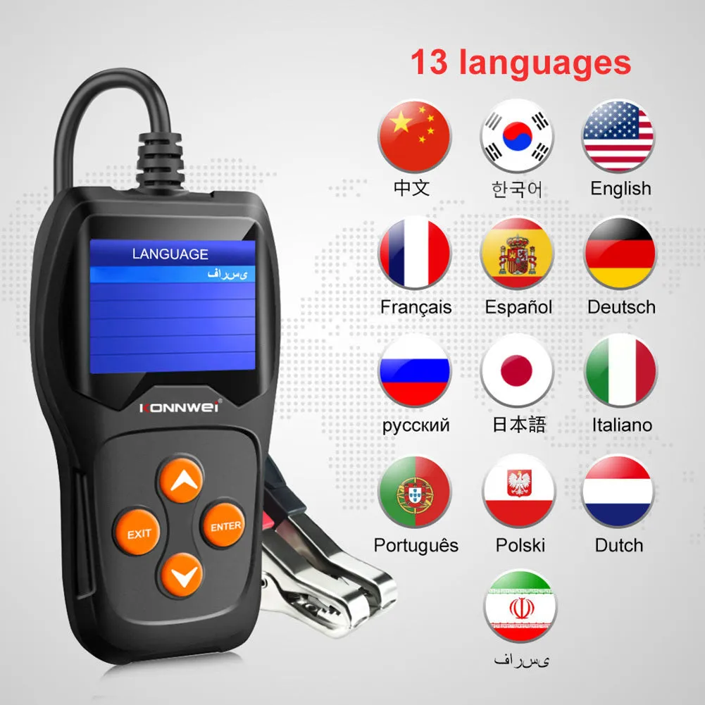 Kw600 Car Battery Tester 12v Battery Voltage Real-time Monitoring