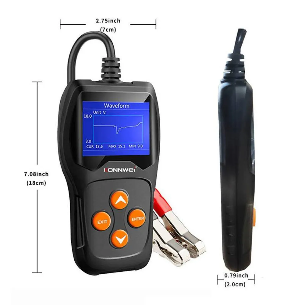 Kw600 Car Battery Tester 12v Battery Voltage Real-time Monitoring