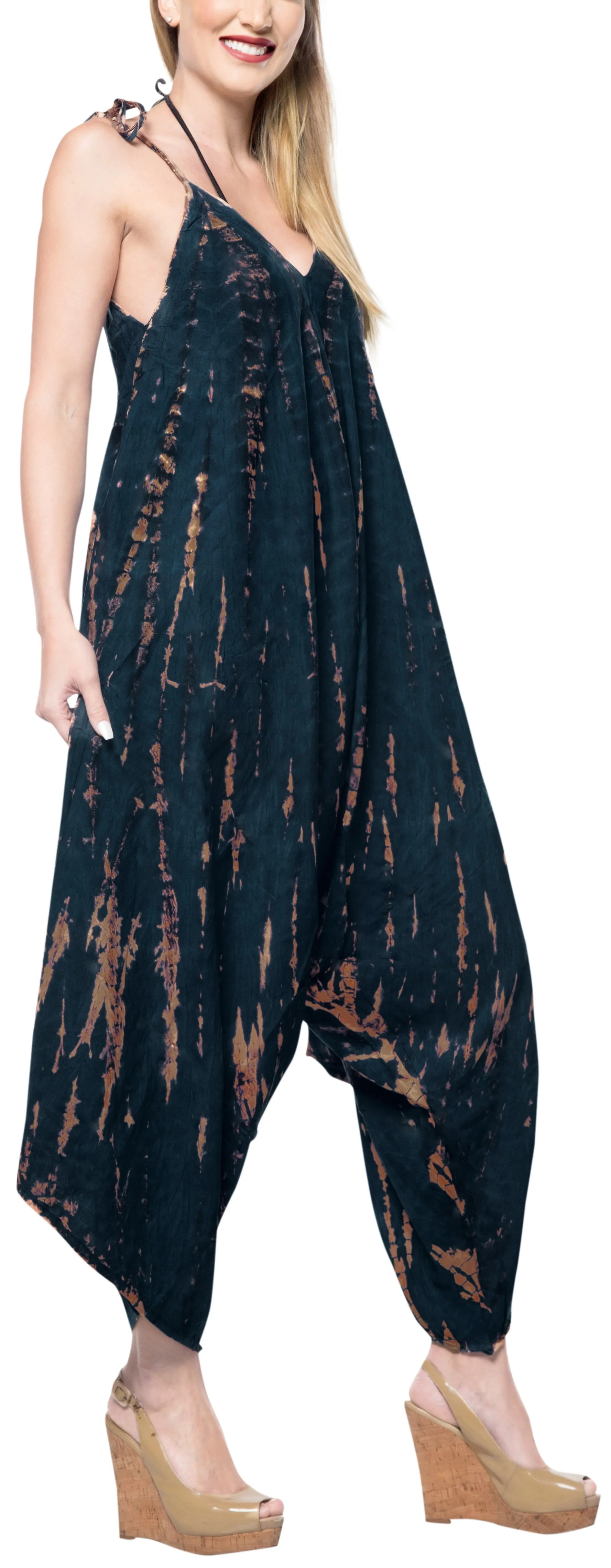 LA LEELA Beach Dress Tie Dye Maxi Tube Party Boho Skirt OSFM 14-16  Black_3466