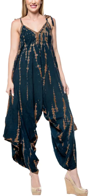 LA LEELA Beach Dress Tie Dye Maxi Tube Party Boho Skirt OSFM 14-16  Black_3466