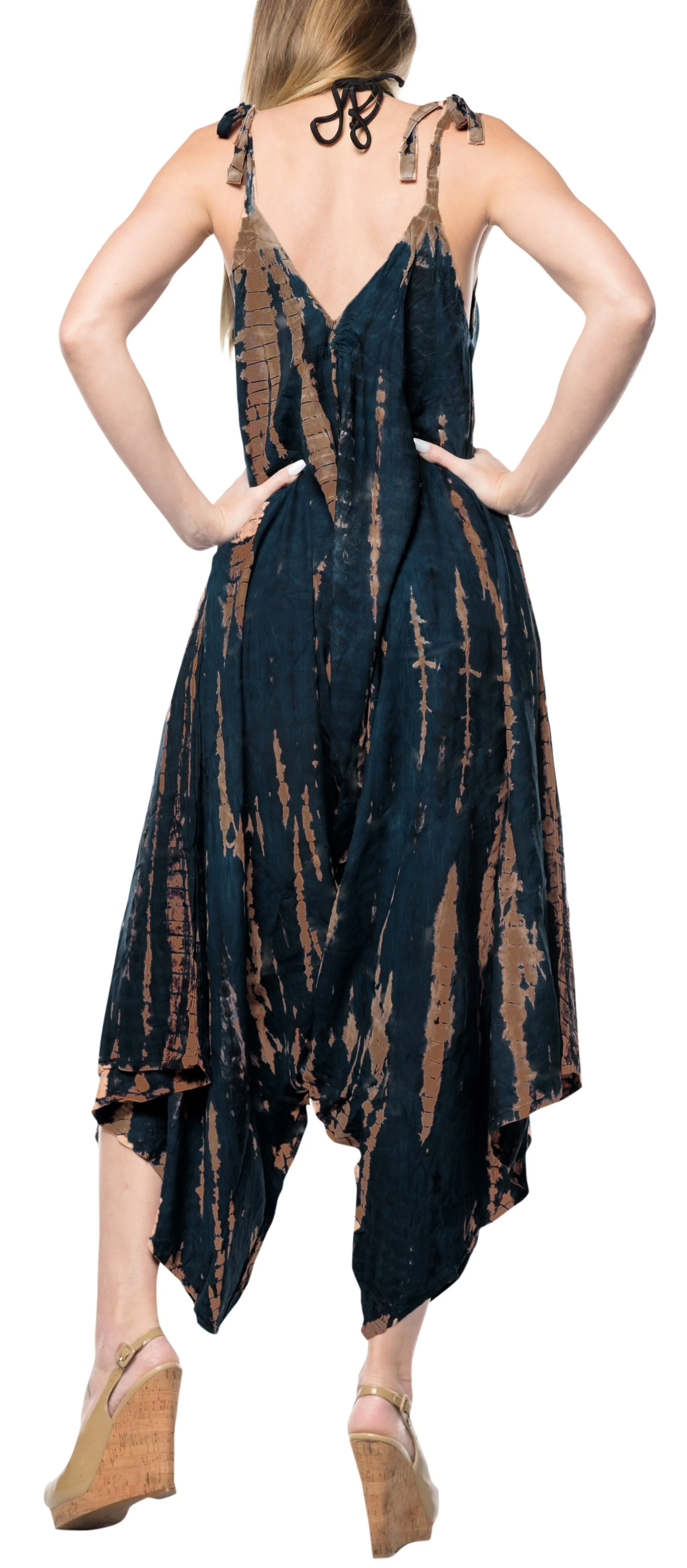 LA LEELA Beach Dress Tie Dye Maxi Tube Party Boho Skirt OSFM 14-16  Black_3466