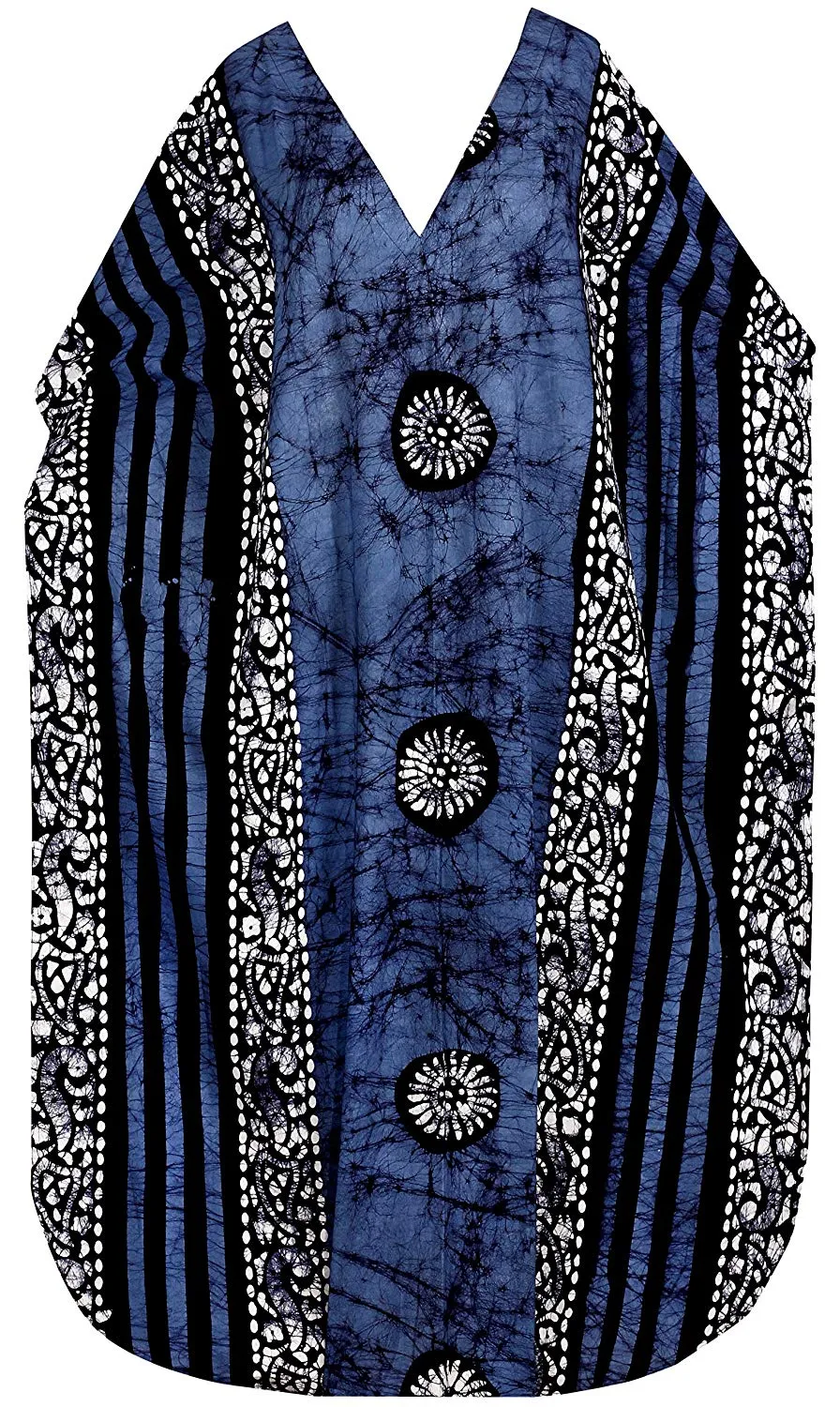 LA LEELA Women's Beachwear Swimsuit Cotton Batik Long Caftan Maxi Dress Bathrobe